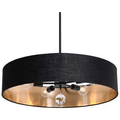 Afx Celine 30" Wide Black 5-light Drum Pendant