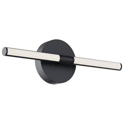 Afx Chicago 17" Wide Black 20w Led Vanity Light With White Acrylic Shade