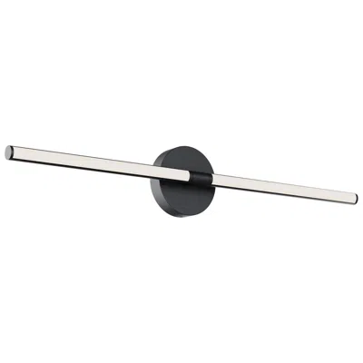 Afx Chicago 32" Wide Black 40w Led Vanity Light With White Acrylic Shade