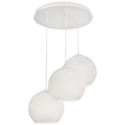 Afx Cleo 31" Wide White 3-light Round Cluster Pendant