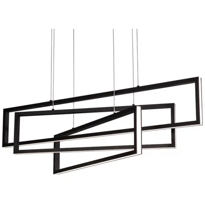 Afx Cole 39" Wide Black 3-light Led Modern Linear Island Pendant Light
