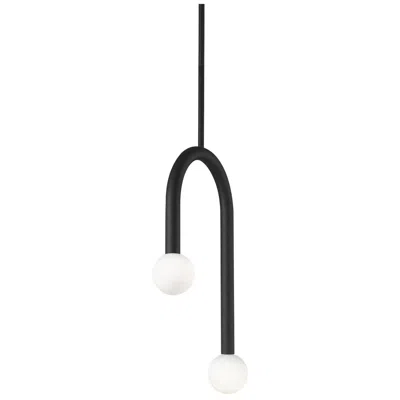 Afx Colette 12" Wide Black Led Pendant In Multi