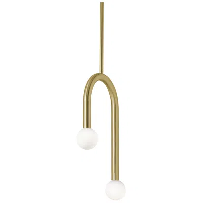 Afx Colette 12" Wide Light Antique Brass Led Pendant In Multi