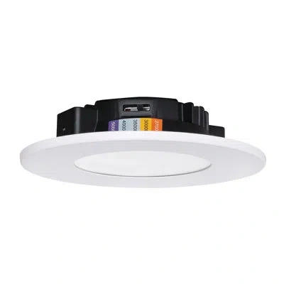 Afx Connor 4'' Led Flush Mount - White In Matte Black