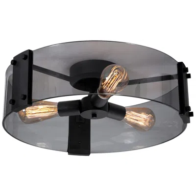 Afx Dana 18" Wide Black Semi Flush