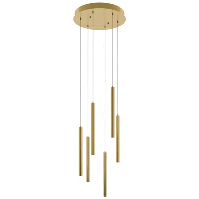 Afx Eli 18" 6 Light Round Satin Brass Led Pendant