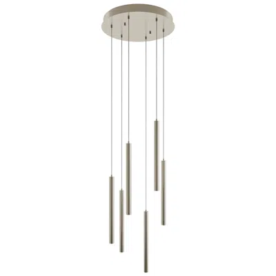 Afx Eli 18" 6 Light Round Satin Nickel Led Pendant
