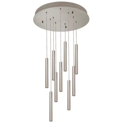 Afx Eli 24" 9 Light Round Satin Nickel Led Pendant