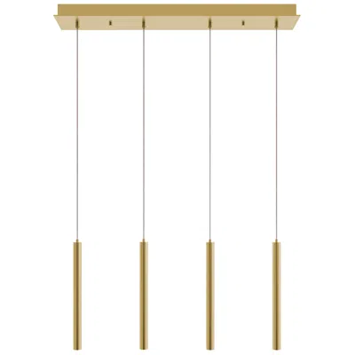 Afx Eli 36" 4 Light Linear Satin Brass Led Pendant