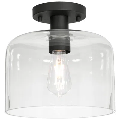 Afx Elsa 10" Wide Black Semi-flush