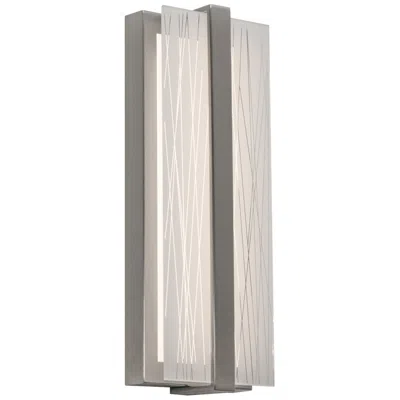 Afx Gallery 14"h Satin Nickel Led Wall Sconce W/ Frosted Clear Acrylic Shade