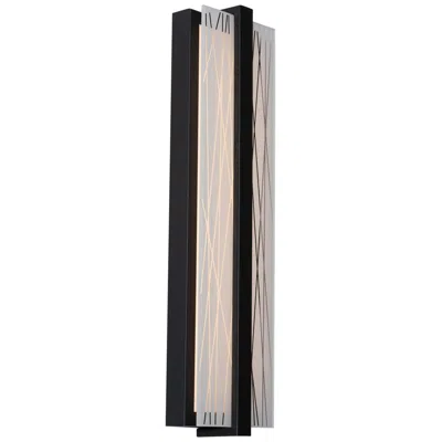 Afx Gallery 20" High Black Led Wall Sconce With Frosted Clear Acrylic Shade In Multi