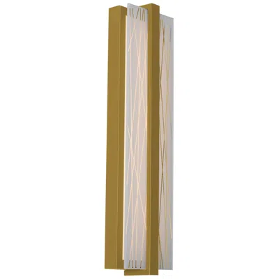 Afx Gallery 20"h Antique Brass Led Wall Sconce W/ Frosted Clear Acrylic Sh