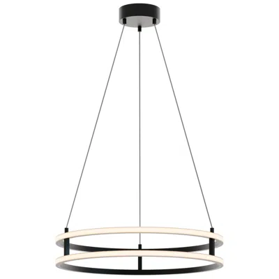 Afx Gemini 24" Wide Black Double-ring Led Pendant Light