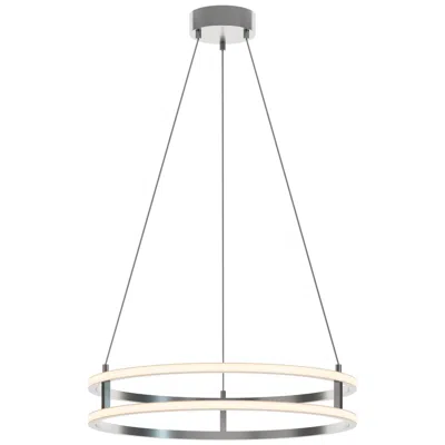 Afx Gemini 24" Wide Painted Nickel Led Pendant In White
