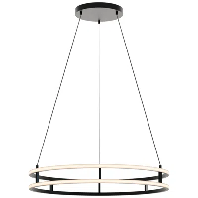 Afx Gemini 32" Wide Black Double Rings Led Pendant Light