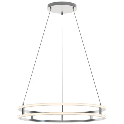 Afx Gemini 32" Wide Painted Nickel Led Pendant In White