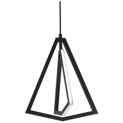 Afx Gianna 12.5" Wide Black Finish Modern Geometric Pendant