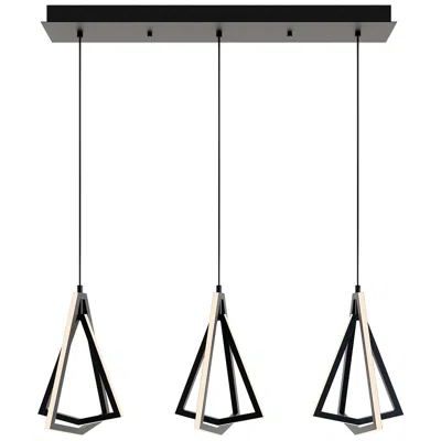 Afx Gianna 36" Wide Black 3-light Linear Led Pendant