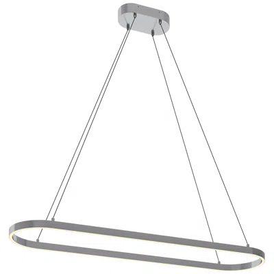 Afx Glo 47 1/4" Wide Satin Nickel Oval Led Pendant Light
