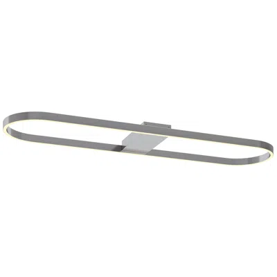 Afx Glo 48" Linear Oval Satin Nickel Led Semi-flush Ceiling Light