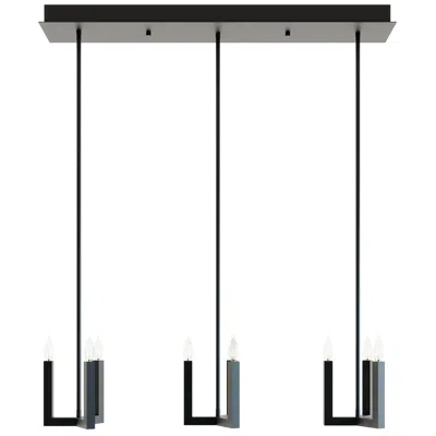 Afx Grace 36" 3 Light Linear Black Mini Pendant