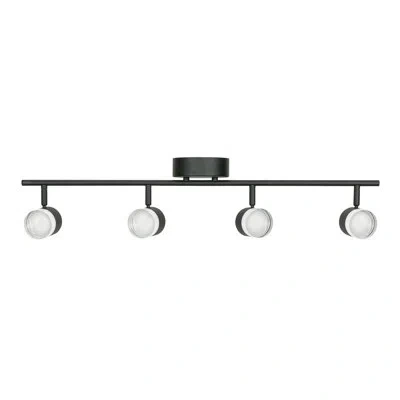 Afx Gregor 4 Light Led Fixed Rail - Black In Matte Black
