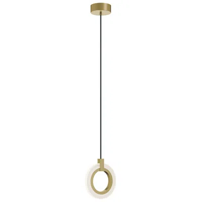 Afx Halo 8" Wide Light Antique Brass Led Pendant