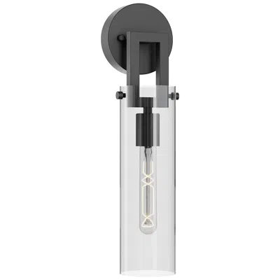 Afx Houston 17" High Black Wall Sconce With Clear Glass Shade
