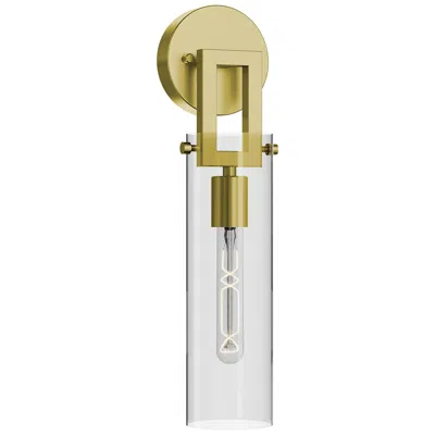 Afx Houston 17" High Light Antique Brass Wall Sconce With Clear Glass Shad