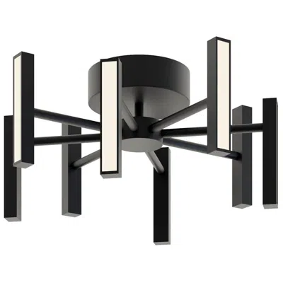 Afx Indra 16" Wide Black 8-light Led Ceiling Light