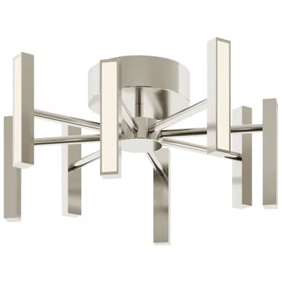 Afx Indra 16" Wide Satin Nickel Led Semi-flush Mount In White