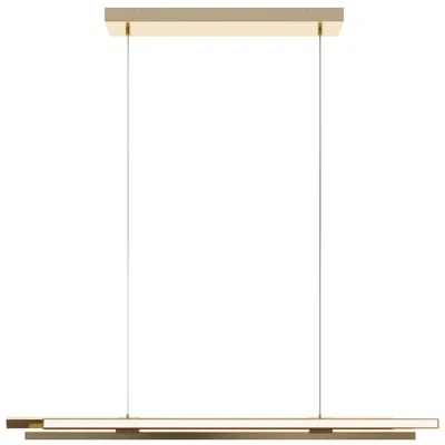 Afx Indra 44" Wide Satin Brass Modern Led Linear Pendant