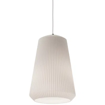 Afx Isla 11" Wide Frosted White Ribbed Glass Mini Pendant