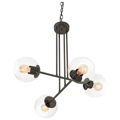 Afx Jamie 25" Wide Black 4-light Globe Pendant