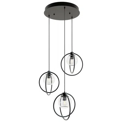 Afx Jamie 26.45" 3 Light Round Black Mini Pendant