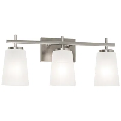 Afx Joanna 23 1/4" Modern Satin Nickel White Glass 3-light Bath Light