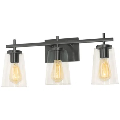 Afx Joanna 23 1/4" Wide Black 3-light Bath Light