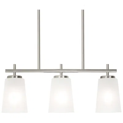 Afx Joanna Satin Nickel Linear Pendant