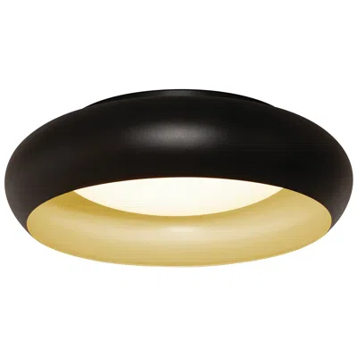 Afx Kayce 19" Wide Led Black And Gold Modern Flush Mount Ceiling Light