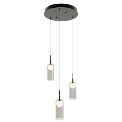 Afx Kiran 18" 3 Light Round Black Led Pendant