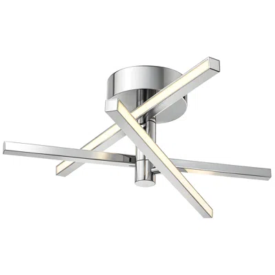 Afx Knoll 18" Wide Polished Chrome Led Flush Mount In Silver