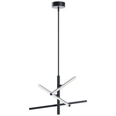 Afx Knoll 24" Wide 3-light Black Led Pendant In Silver