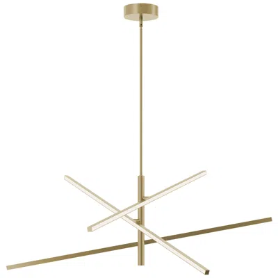 Afx Knoll 48" Wide 3-light Antique Brass Led Pendant In Gold