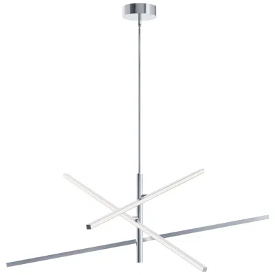 Afx Knoll 48" Wide 3-light Polished Chrome Led Pendant In Silver