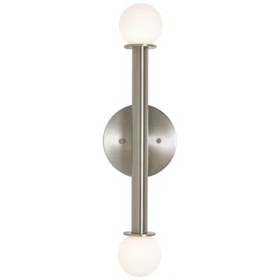 Afx Lane 20" High 2-light Satin Nickel Led Sconce In Silver