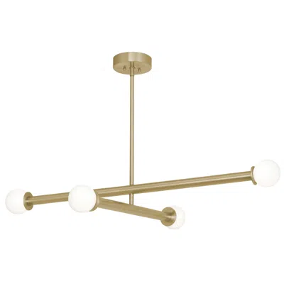 Afx Lane 36" Wide 4-light Antique Brass Led Pendant In Multi