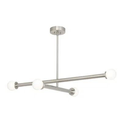 Afx Lane 36" Wide 4-light Satin Nickel Led Pendant In Silver