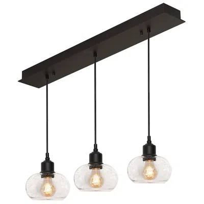 Afx Laney 36" 3 Light Linear Black Pendant