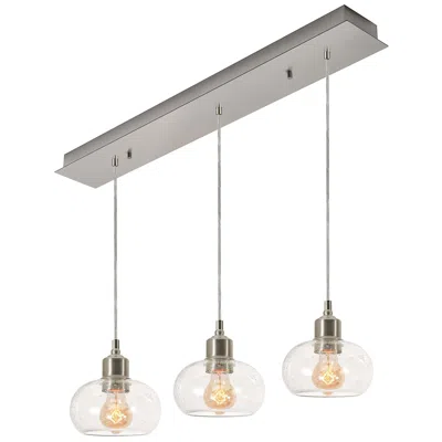 Afx Laney 36" 3 Light Linear Satin Nickel Pendant